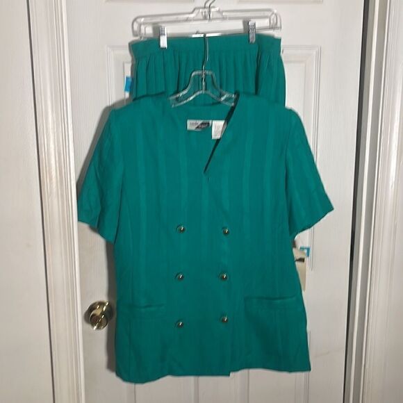 Starshine Sunshine 2PC Green Pleated Skirt Set NWT Vintage - Picture 1 of 7